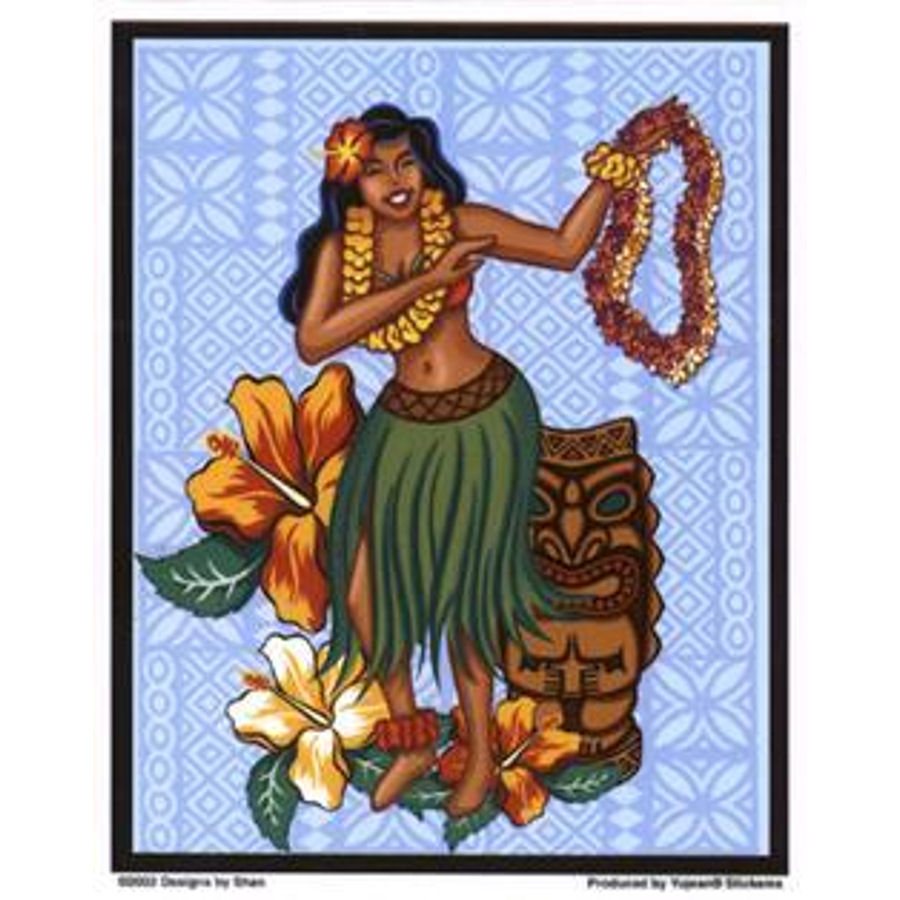Hula Tiki Luau - Vinyl Sticker
