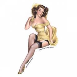 3.5 x 5 Ace Of Diamonds Pinup PIN-UP autocollant Sticker Michael Landefeld Long Lasting for Any Surface Weather Resistant 