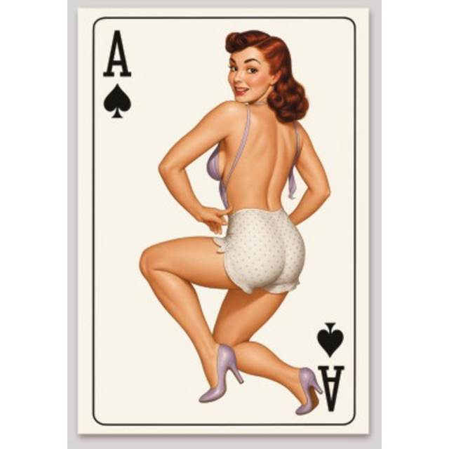 Ace Of Spades Retro Pinup Girl - Vinyl Sticker