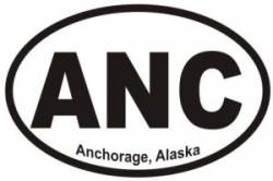 Anchorage Alaska Oval Bumper Sticker or Helmet Sticker D1652 Euro Oval 