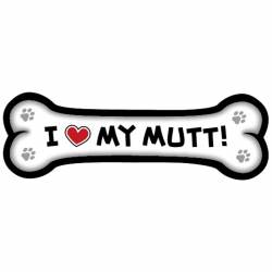 I Love My Mutt - Dog Bone Magnet