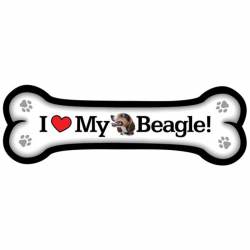 I Love My Beagle - Dog Bone Magnet
