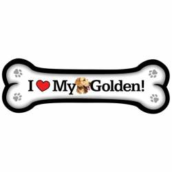I Love My Golden Retriever - Dog Bone Magnet