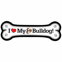 I Love My Bulldog - Dog Bone Magnet