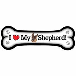 I Love My German Shepherd - Dog Bone Magnet
