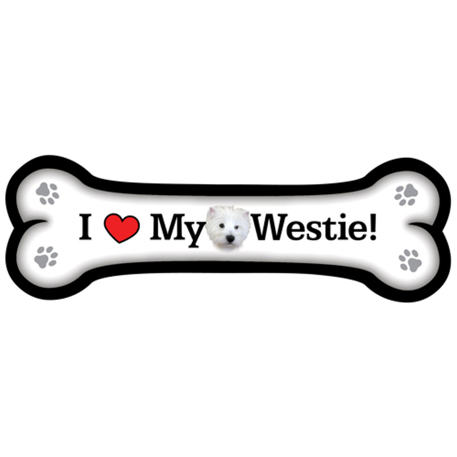 I Love My Westie - Dog Bone Magnet
