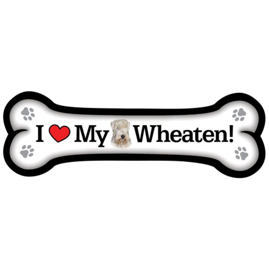 I Love My Wheaten - Dog Bone Magnet