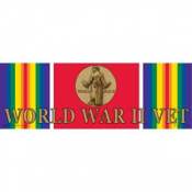 World War II Veteran Service Ribbon & Medal - Bumper Sticker