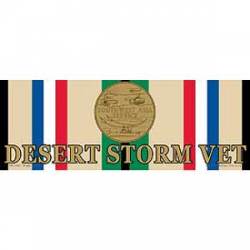 Desert Storm War Vet Service Ribbon & Medal - Bumper Sticker
