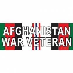Afghanistan War Veteran Service Ribbon  - Bumper Sticker