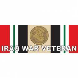 Iraq War Veteran Service Ribbon & Medal - Bumper Sticker
