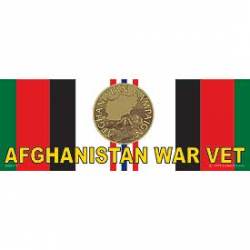 Afghanistan War Vet Service Ribbon & Medal - Bumper Sticker