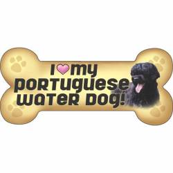 I Love My Portuguese Water Dog Beige - Dog Bone Magnet