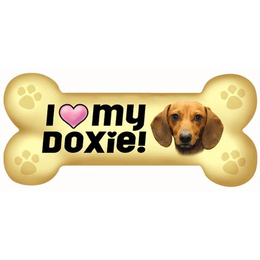 I Love My Doxie Beige Bone at Sticker Shoppe