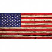 Woodgrain American Flag 6.5" - Sticker