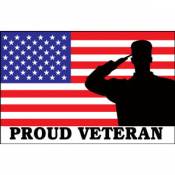 Proud Veteran & American Flag - Sticker