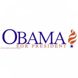 Obama For President Torch - Bumper Sticker
