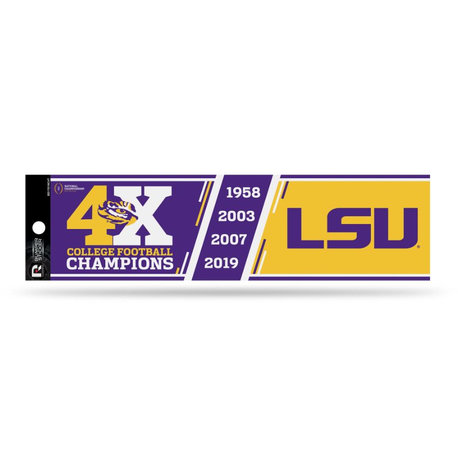 Louisiana State University LSU Tigers 4 Time College Football Champions - Bumper Sticker