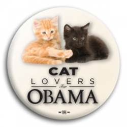 Cat Lovers for Obama - Button