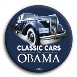 Classic Cars for Obama - Button