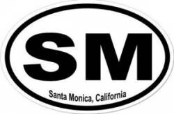 Santa Monica California  - Oval Sticker