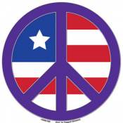American Flag Peace Sign Purple - Sticker