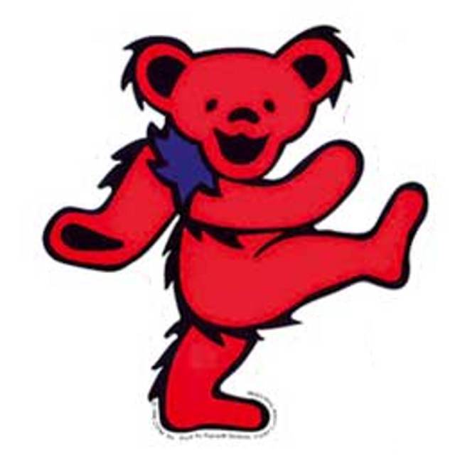 The Grateful Dead Dancing Bear Red - Vinyl Sticker at Sticker Shoppe
