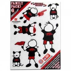 University Of Arkansas Razorbacks - 5x7 Small Family Decal Set