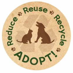Reduce Reuse Recycle ADOPT - Circle Magnet