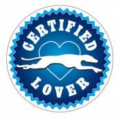 Certified Greyhound Lover Blue - Circle Magnet