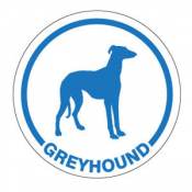 Greyhound Blue & White - Circle Magnet