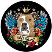 Brown Pit Bull Angel - Circle Magnet