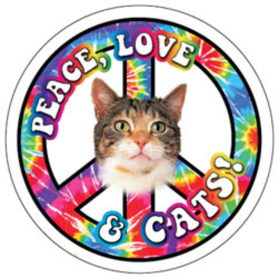 Download Peace Love & Cats - Circle Magnet at Sticker Shoppe