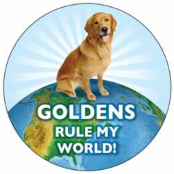 Goldens Rule My World - Circle Magnet