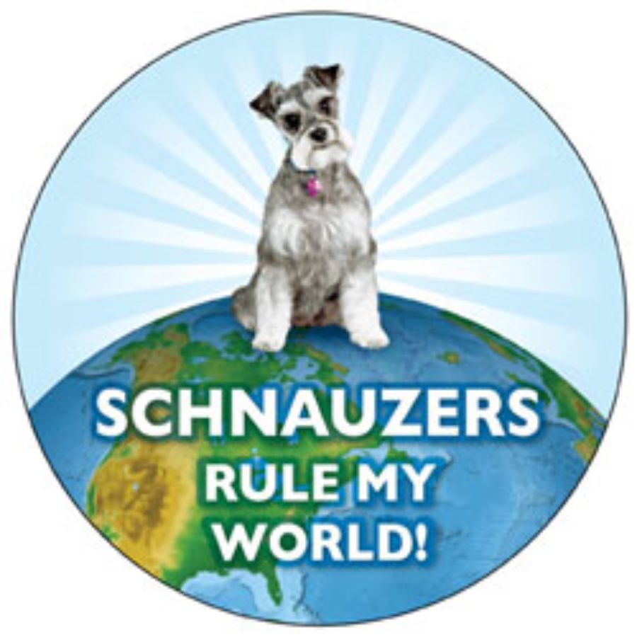 Schnauzers Rule My World - Circle Magnet