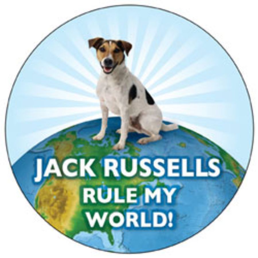 Jack Russells Rule My World Circle at Sticker Shoppe