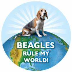 Beagles Rule My World - Circle Magnet