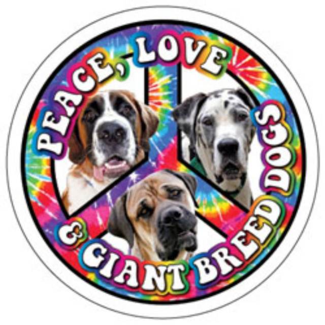 Peace, Love & Giant Breed Dogs - Circle Magnet