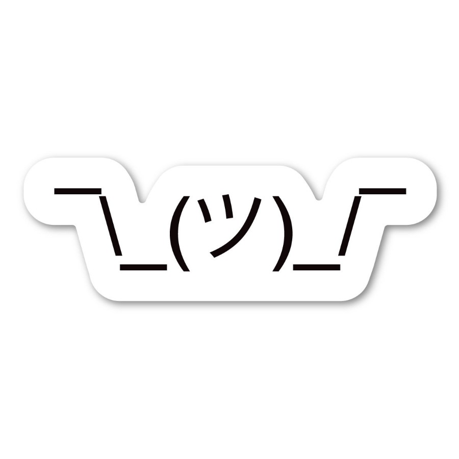 Shrug Emoji Text Face - Vinyl Sticker