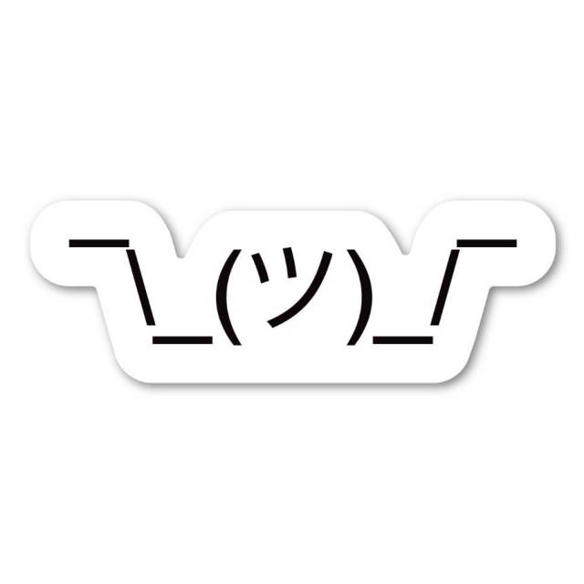 Shrug Emoji Text Face - Vinyl Sticker