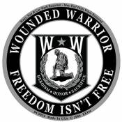 Wounded Warrior Freedom Isn't Free - Prismatic Round Sticker
