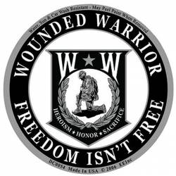 Wounded Warrior Freedom Isn't Free - Prismatic Round Sticker