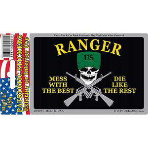 Army Ranger Mess With The Best Die With The Rest - Prismatic Rectangle Sticker
