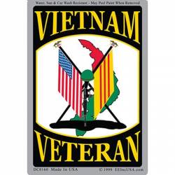 Vietnam Veteran American Flag & Vietnam Flag - Prismatic Rectangle Sticker