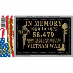 Vietnam War In Memory Of Who Never Returned - Prismatic Rectangle Sticker