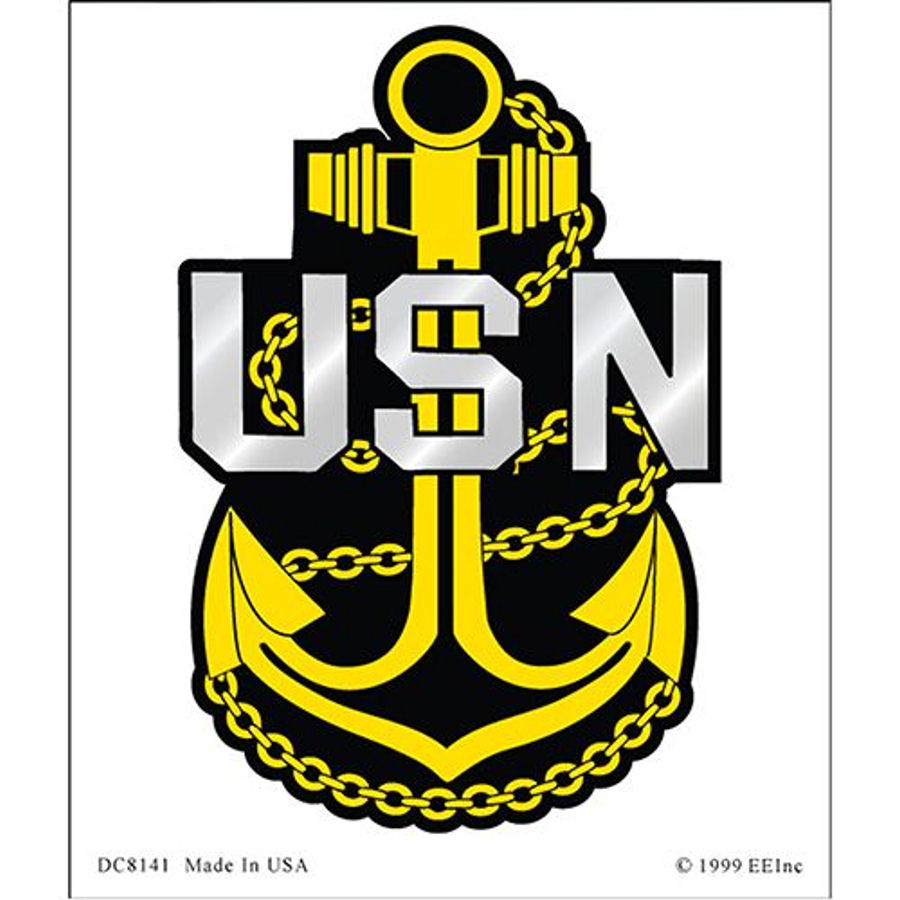 USN United States Navy Anchor Clear Window Decal at Sticker Shoppe