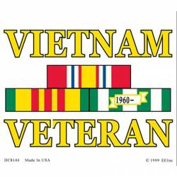 Vietnam War Service Ribbon - Clear Window Decal