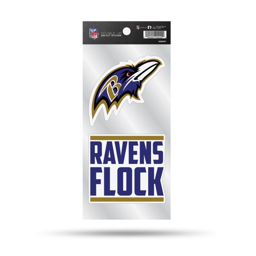 Baltimore Ravens Ravens Flock Slogan - Double Up Die Cut Decal Set