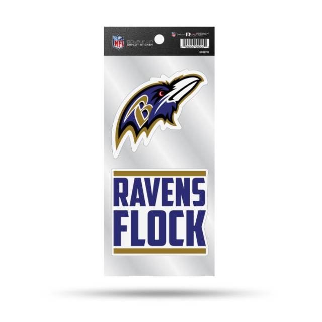 Baltimore Ravens Ravens Flock Slogan - Double Up Die Cut Decal Set