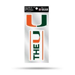 University Of Miami Hurricanes THE U Slogan - Double Up Die Cut Decal Sheet